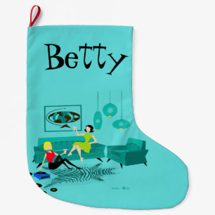 Retro Girl's Night In Christmas Stocking