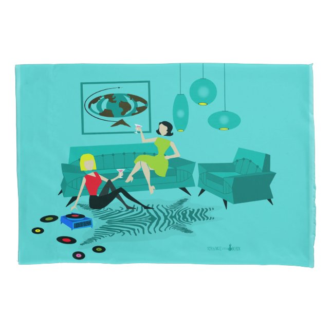 Retro Girl's Night In Pillowcase (Front)