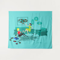 Retro Girl's Night In Tapestry