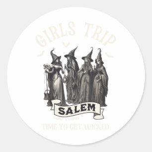 Retro Girls Trip Salem 1692 They Missed One Witch Classic Round Sticker