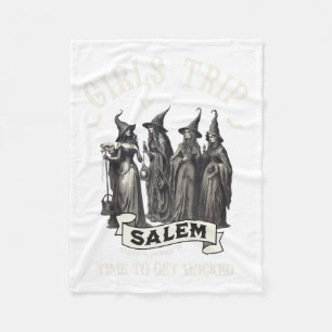 Retro Girls Trip Salem 1692 They Missed One Witch Fleece Blanket