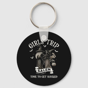 Retro Girls Trip Salem Time To Get Witch Funny Hal Key Ring