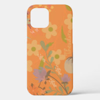 Retro Girly Abstract Gold Leaf Colourful Flower