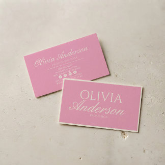 Retro Girly Pink Luxury Vintage Old Money Luxe Business Card