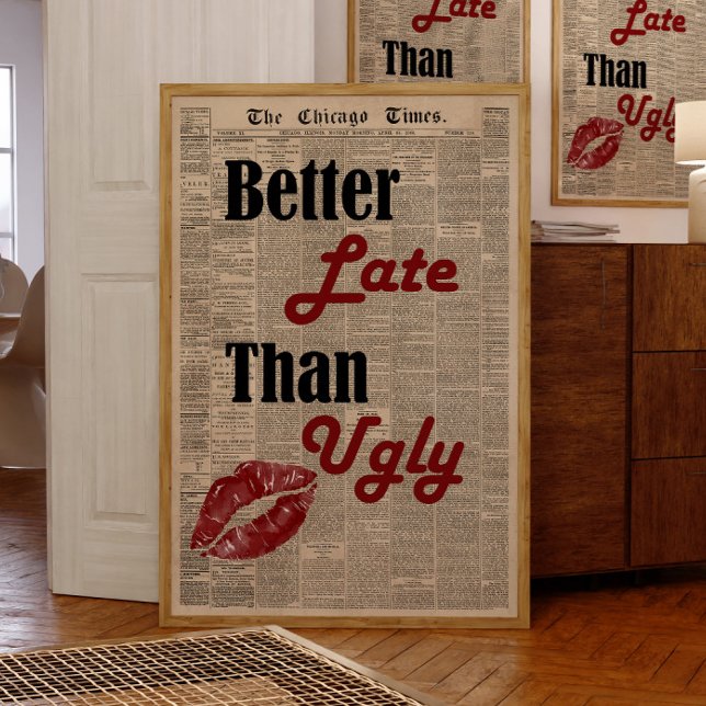 Retro Girly Quote Newspaper Trendy Wall Art Poster (Creator Uploaded)