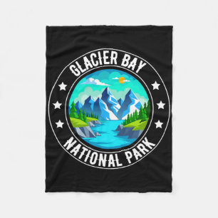 Retro Glacier Bay National Park Hiking Camping Out Fleece Blanket
