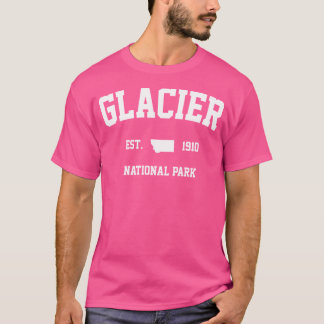 Retro Glacier National Park Hiking Montana Est 191 T-Shirt