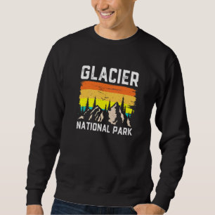 Retro Glacier National Park Montana Camping Hiking Sweatshirt