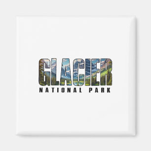 Retro Glacier National Park Outdoors Hiking Campin Magnet