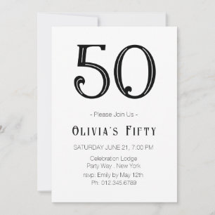 Retro Glam 50th Birthday Party Invitation