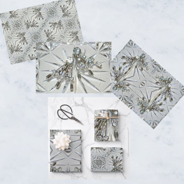 Retro Glam Art Deco Rhinestones Wrapping Paper Sheet (Creator Uploaded)
