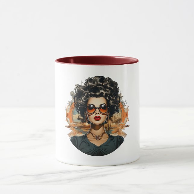 💋 Retro Glam Diva Mug ☕ (Center)