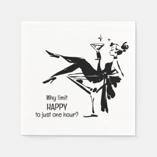 Retro Glam Happy Hour – Martini Diva Design Napkin