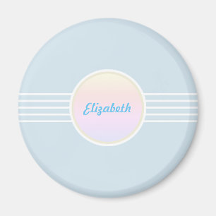Retro Glam Personalised Ice Blue and Opal Magnet