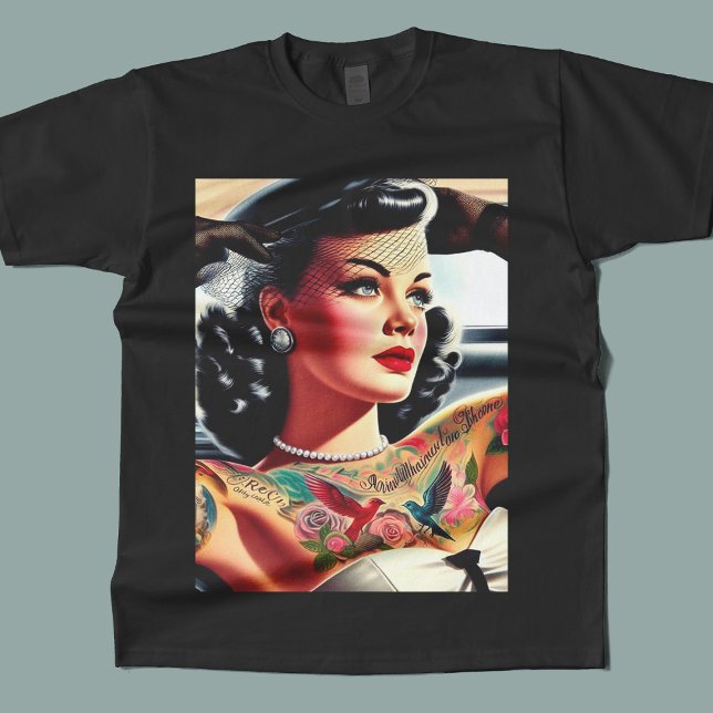 Retro Glam Tattooed Pin-up T-Shirt (Creator Uploaded)