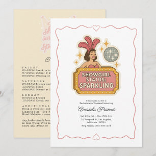 Retro Glam Vegas Showgirl Bachelorette Weekend Invitation