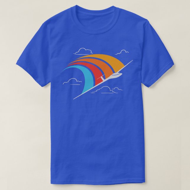 Retro Glider Pilot Soaring Plane Aviator T-Shirt (Design Front)