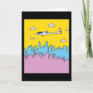 Retro Glider Plane Card