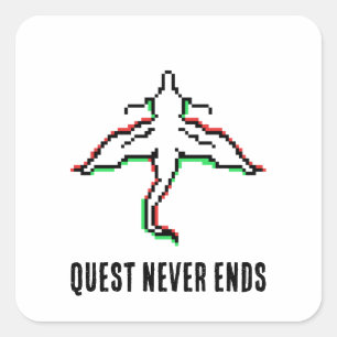 Retro Glitch Dragon Square Sticker