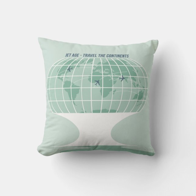 Retro Globe Cushion (Front)
