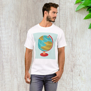 Retro Globe Illustration Vintage Earth Map  T-Shirt