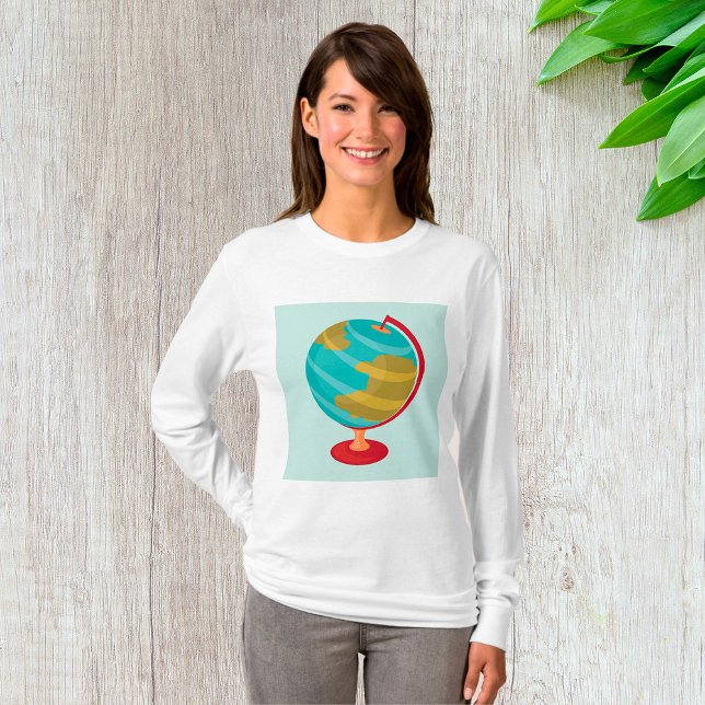 Retro Globe Illustration Vintage Earth Map  T-Shirt (Creator Uploaded)