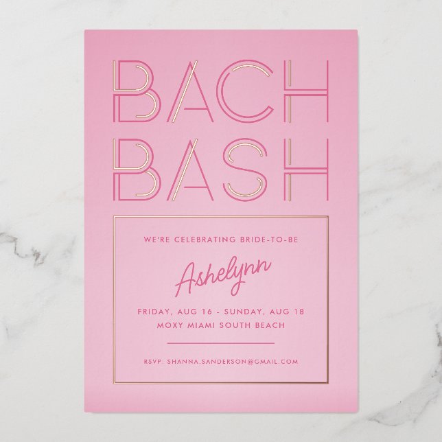 Retro Glow  |  Bachelorette Party Foil Invitation (Front)