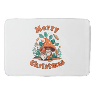 Retro Gnome Christmas Bath Mat