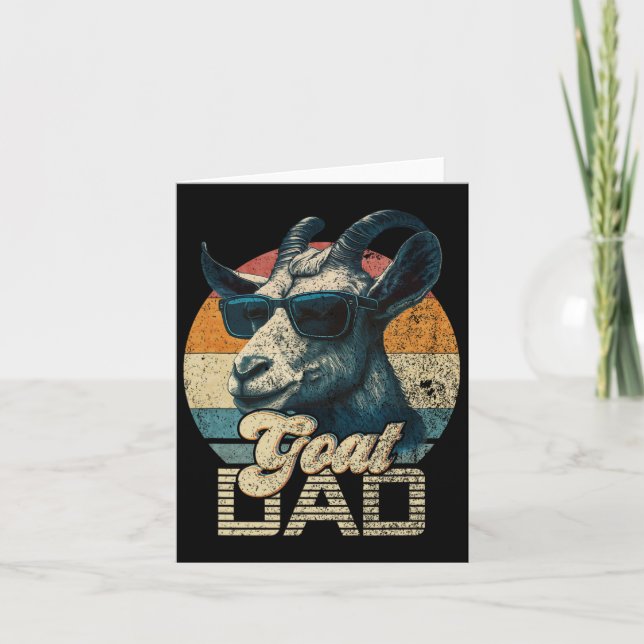Retro Goat Dad Best Goat Daddy Funny Fathers Day  Card (Front)