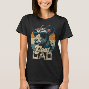 Retro Goat Dad Best Goat Daddy Funny Fathers Day  T-Shirt