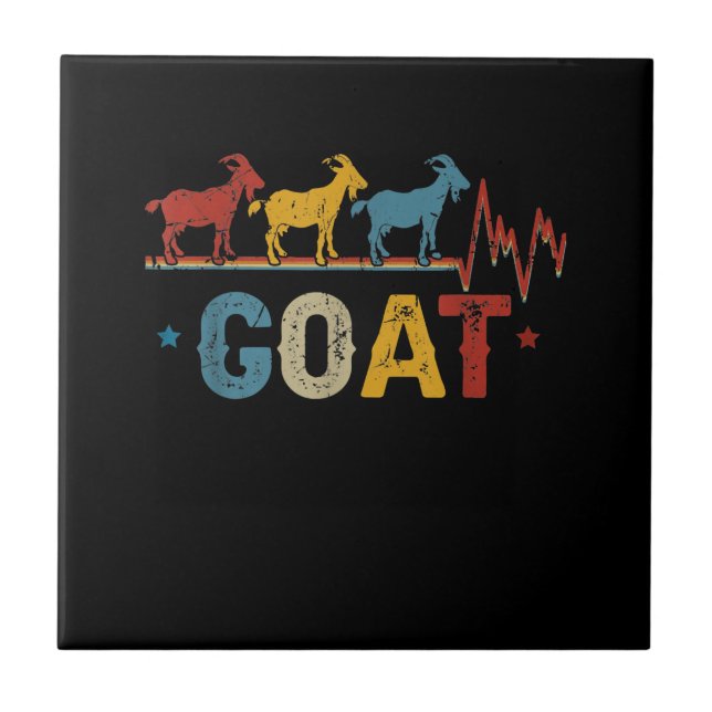 Retro Goat Heart Tee Xmas Valentines Day Gift Tile (Front)