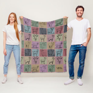 Retro Goat Lover Blanket Cosy Farm Animal for Gift