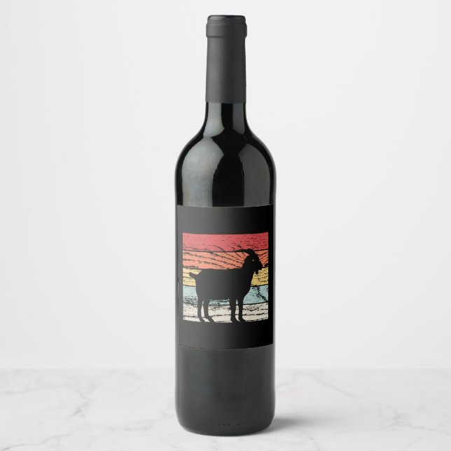 Retro Goat Wine Label (Front)