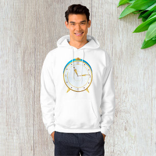 Retro Gold Alarm Clock with Blue Trim Timepiece Hoodie