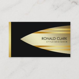 Retro Gold Black Metal Financial  Professional Business Card