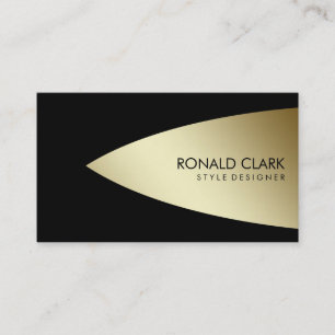 Retro Gold Black Metal Financial  Professional Business Card