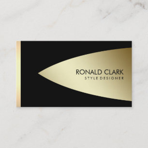 Retro Gold Black Metal Financial Services Business Card