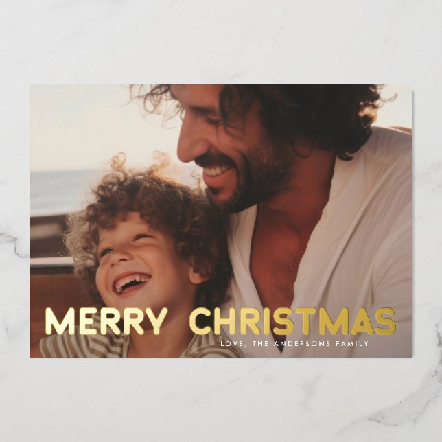 Retro Gold BOLD MERRY CHRISTMAS photo (Front)