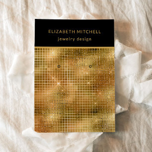 Retro Gold Disco Glam Earring Display Card