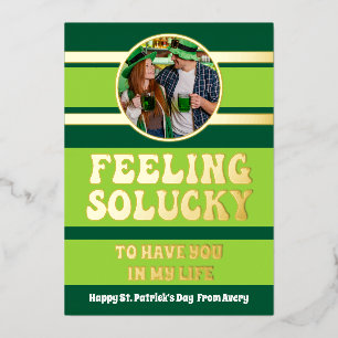 Retro Gold Feeling so Lucky St. Patrick's Day Card