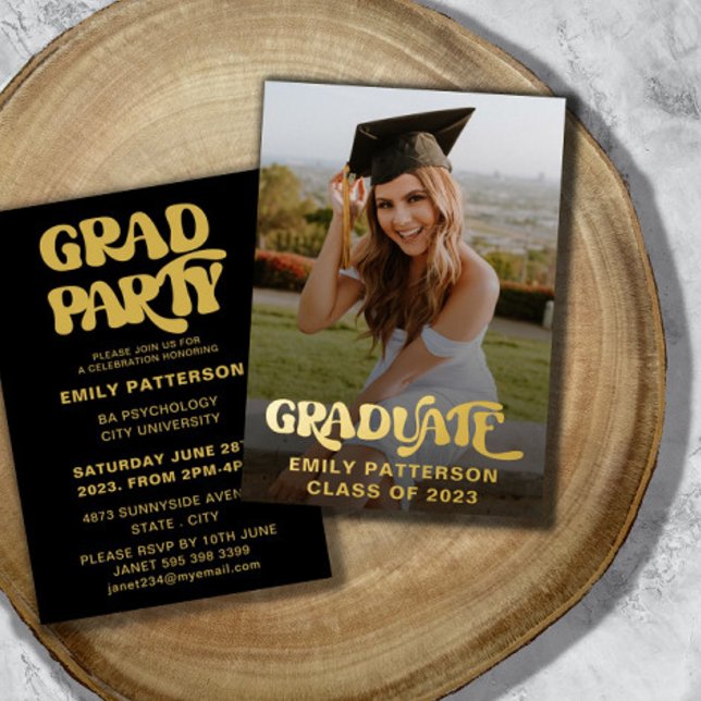 Retro Gold Foil Graduate Photo Party (Creator Uploaded)