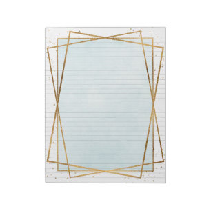 Retro Gold Frames Stationery Lined Notepad