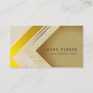 Retro Gold Geometrical Finance Modern Elegant Business Card