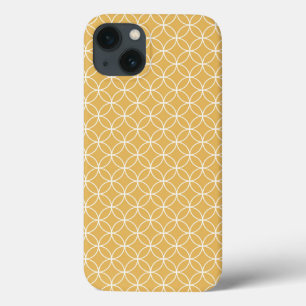 Retro Gold, Golden Circles Pattern iPhone 13 Case