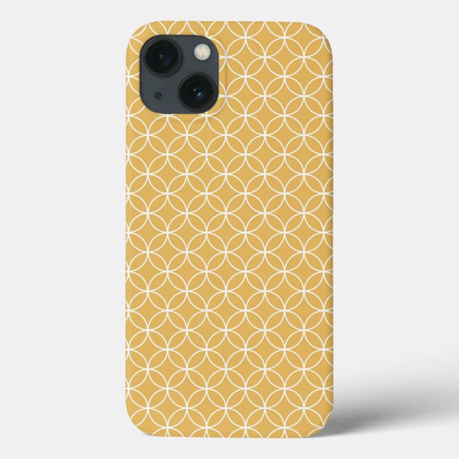 Retro Gold, Golden Circles Pattern Case-Mate iPhone Case (Back)