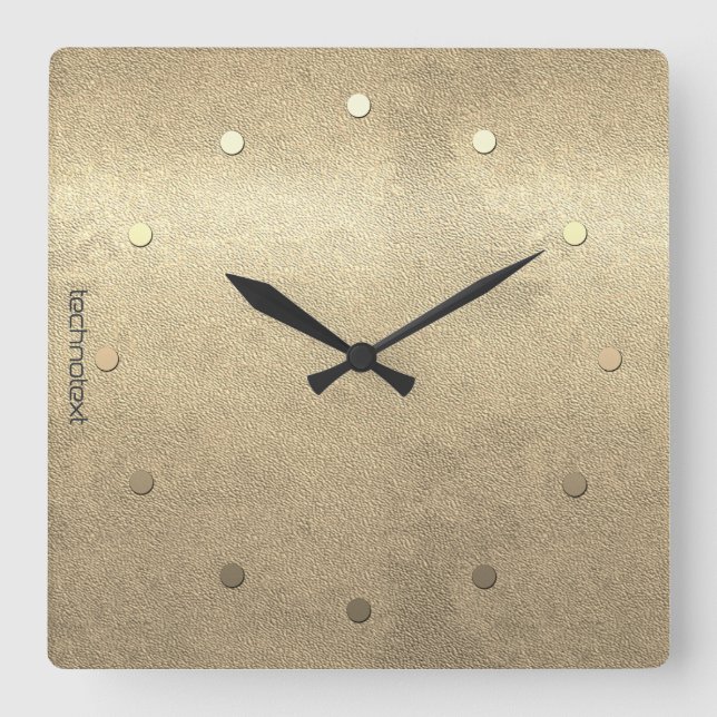 Retro Gold Holiday Vibe Square Wall Clock (Front)