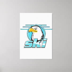 Retro Golden Eagle Ski logo Canvas Print
