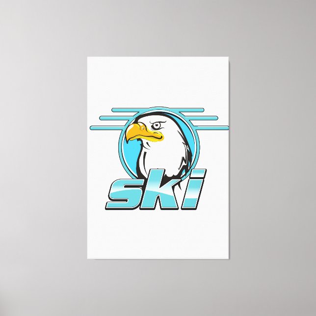 Retro Golden Eagle Ski logo Canvas Print (Front)