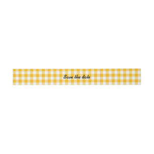 Retro Golden Gingham Invitation Belly Bands Invitation Belly Band