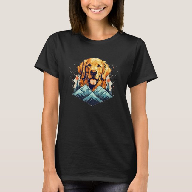 Retro Golden Retriever Men Women Kids 8 T-Shirt (Front)